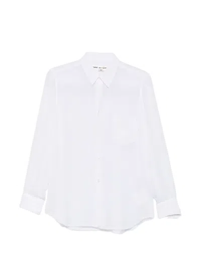 Comme Des Garçons Chest-pocket Collared Shirt In White