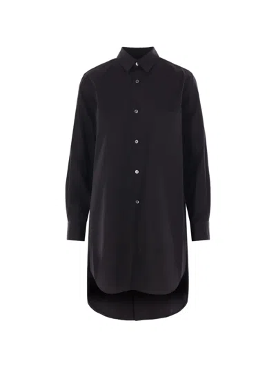 Comme Des Garçons Chest-pocket Cotton Shirt In Black