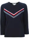 Comme Des Garçons Chevron T-shirt In Blue