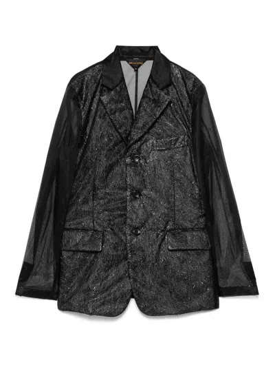 Comme Des Garçons Chiffon Blazer Jacket In Black
