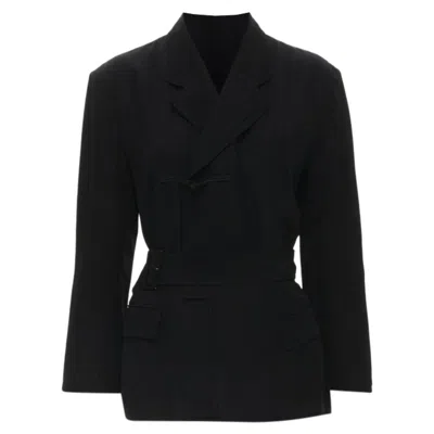 Comme Des Garçons Comme Des Garcons Chinese Knot Semi Detached Hem Blazer In Black