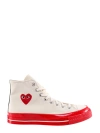 COMME DES GARÇONS CHUCK 70 CDG HI CANVAS SNEAKERS WITH ICONIC HEART PRINT