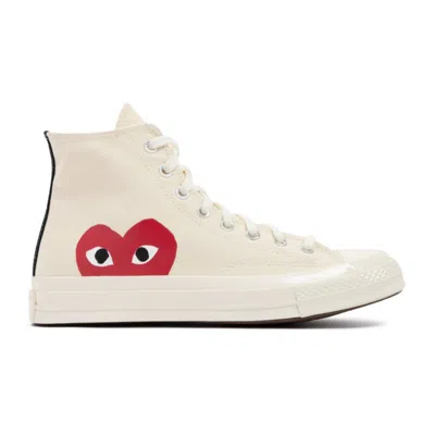 Comme Des Garçons Play X Converse Chuck 70 High-top Red Heart Sneakers In White Cotton In Multi