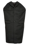 Comme Des Garçons Circle Jacquard Coat In Black