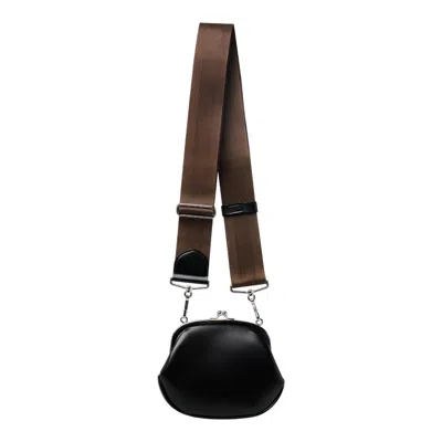 Comme Des Garçons Clasp Bag With Strap Medium In Black