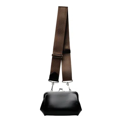Comme Des Garçons Clasp Bag With Strap Small In Black