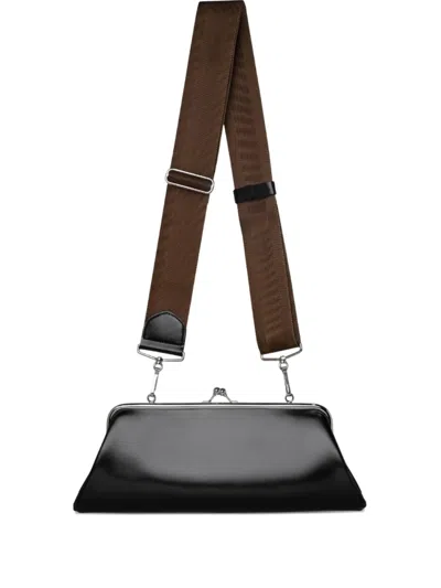 Comme Des Garçons Clasp-fastening Crossbody Bag In Black