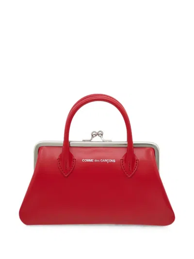 Comme Des Garçons Clasp-fastening Top-handle Wallet In Red