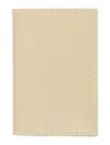 Comme Des Garçons Bi-fold Leather Wallet With Clean Lines In Beige