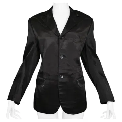 Pre-owned Comme Des Garçons Comme Des Garcons Classic Black Satin Blazer