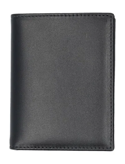 Comme Des Garçons Wallet Leather Bifold Wallet In Black
