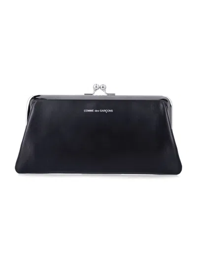 Comme Des Garçons Comme Des Garcons Wallet Mini Kiss-clasp Purse - Vintage-inspired Design, 11 Cm X 22 Cm In Black