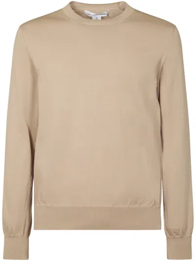 Comme Des Garçons Classic Crew Neck Sweater With Ribbed Detailing In Neutral
