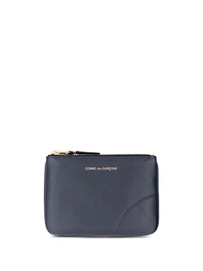 Comme Des Garçons "classic Leather Line 145x105 Mm" Wallet In Blue