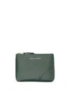 Comme Des Garçons Wallet Classic Leather Line Pouch In Green