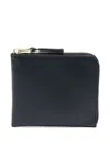 Comme Des Garçons Zip-fastening Leather Wallet In Blue