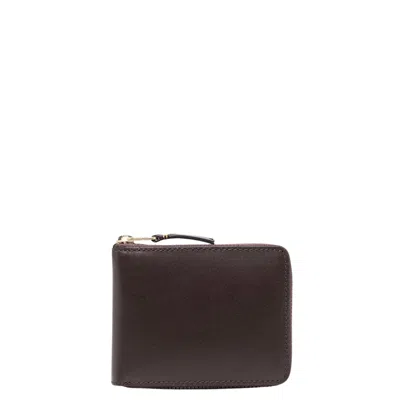 Comme Des Garçons Classic Leather Line U Zip Wallet In Brown