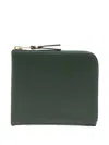 Comme Des Garçons Smooth Finish Wallet With Gold-tone Hardware In Green