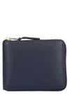Comme Des Garçons Classic Leather Line Wallet In Blue