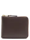 Comme Des Garçons Leather Zip-around Cardholder Coin Pocket In Brown