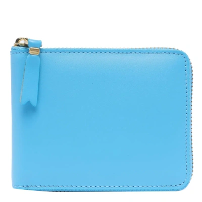 Comme Des Garçons Classic Leather Line Wallet In Clear Blue