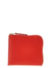Comme Des Garçons Leather Wallet Hardware Gold-tone In Orange