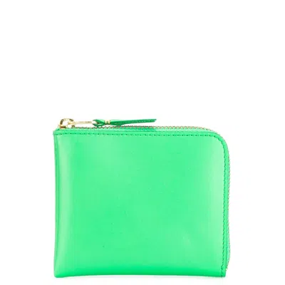 Comme Des Garçons Classic Leather L-shape Zip Wallet In Green