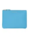 Comme Des Garçons Classic Leather Pouch In Blue