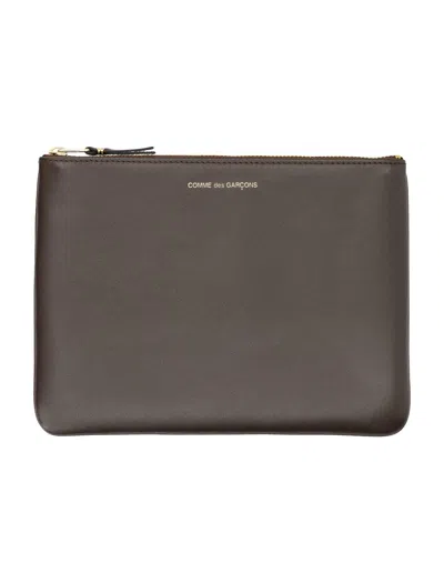 Comme Des Garçons Classic Leather Pouch In Brown