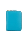 Comme Des Garçons Classic Leather Wallet In Blue