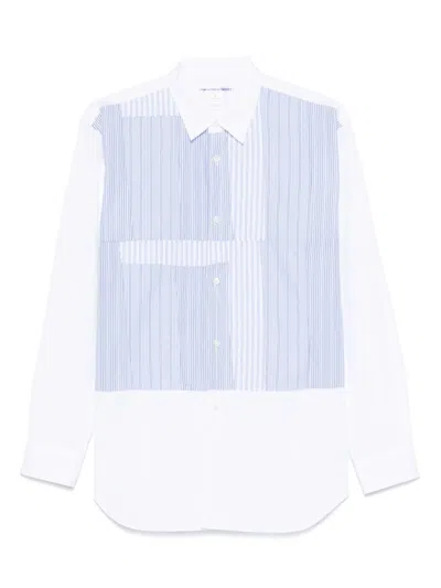 Comme Des Garçons White Long Sleeve Striped Shirt