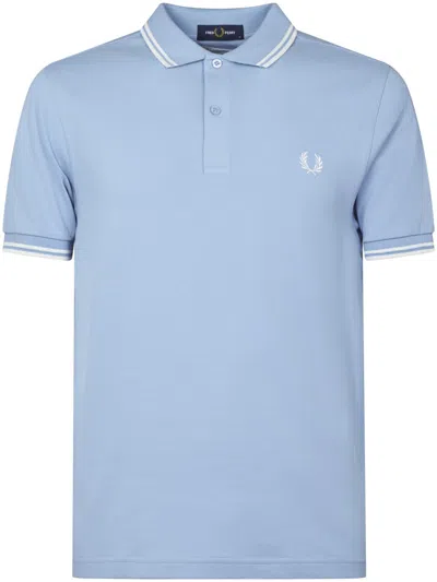 Comme Des Garçons Graphic Print Polo Shirt Fred Perry In Blue