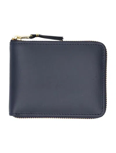 Comme Des Garçons Classic Small Wallet Zip Around In Blue
