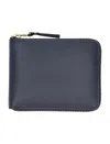 Comme Des Garçons Classic Small Wallet Zip Around In Blue