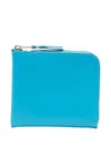 Comme Des Garçons Small Zip Wallet In Blue