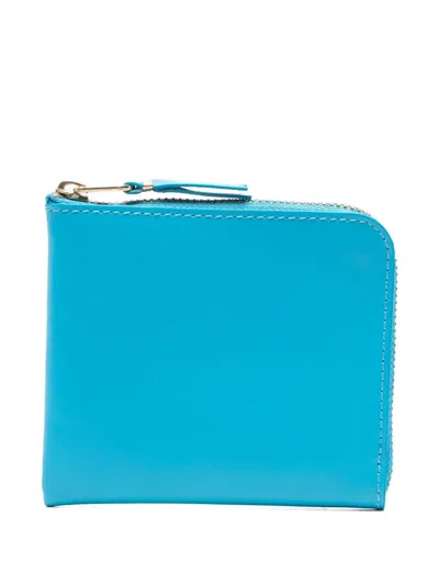 Comme Des Garçons Small Zip Wallet In Blue