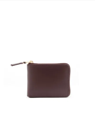 Comme Des Garçons Classic Wallet With Zip Accessories In Burgundy