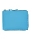 Comme Des Garçons Classic Zip Around Small Wallet In Blue
