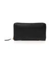 Comme Des Garçons Zip-up Leather Cardholder In Black