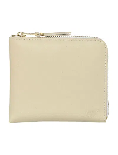 Comme Des Garçons Classic Zip Wallet In Beige