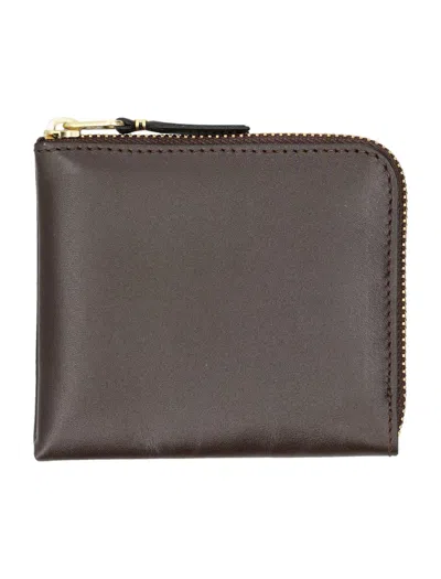 Comme Des Garçons Classic Zip Wallet In Brown