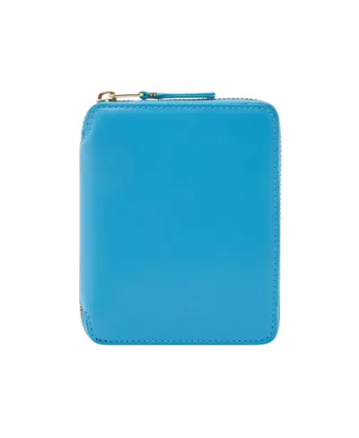 Comme Des Garçons Classic Zipper Wallet In Blue