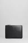 Comme Des Garçons Smooth Leather Clutch In Black