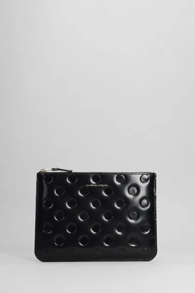 Comme Des Garçons Comme Des Garcons Wallet Polka Dots Embossed Pouch In Black