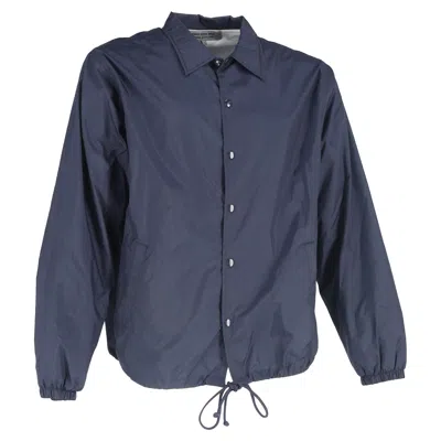 Comme Des Garçons Coach Jacket In Navy Blue Nylon
