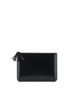 Comme Des Garçons Gold-tone Accents Leather Wallet In Black