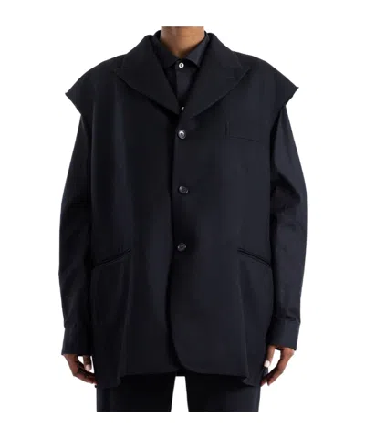 Comme Des Garçons Collared Casual Jacket In Black