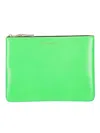 Comme Des Garçons Color-block Leather Wallet In Green