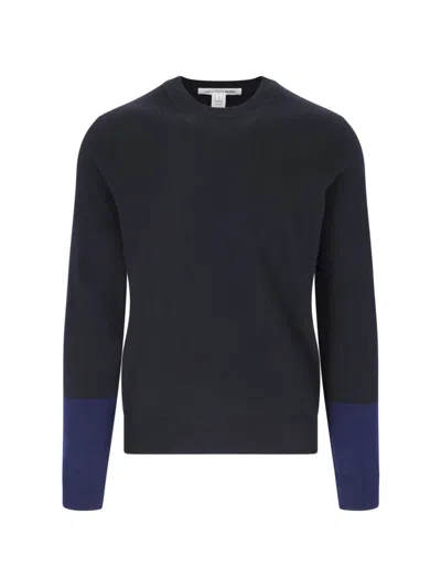 Comme Des Garçons Color Block Sweater In Blue