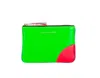 Comme Des Garçons Color Block Wallet Featuring Fluorescent Accents In Green